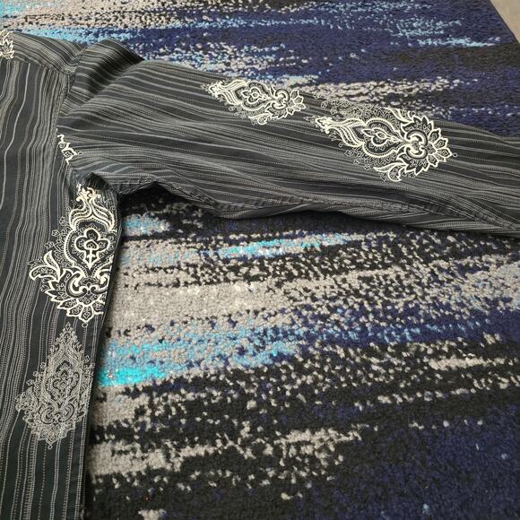 Men's Crazy Horse Long Sleeve Button Down Stripes & Design Dress Shirt Size M - Picture 6 of 12